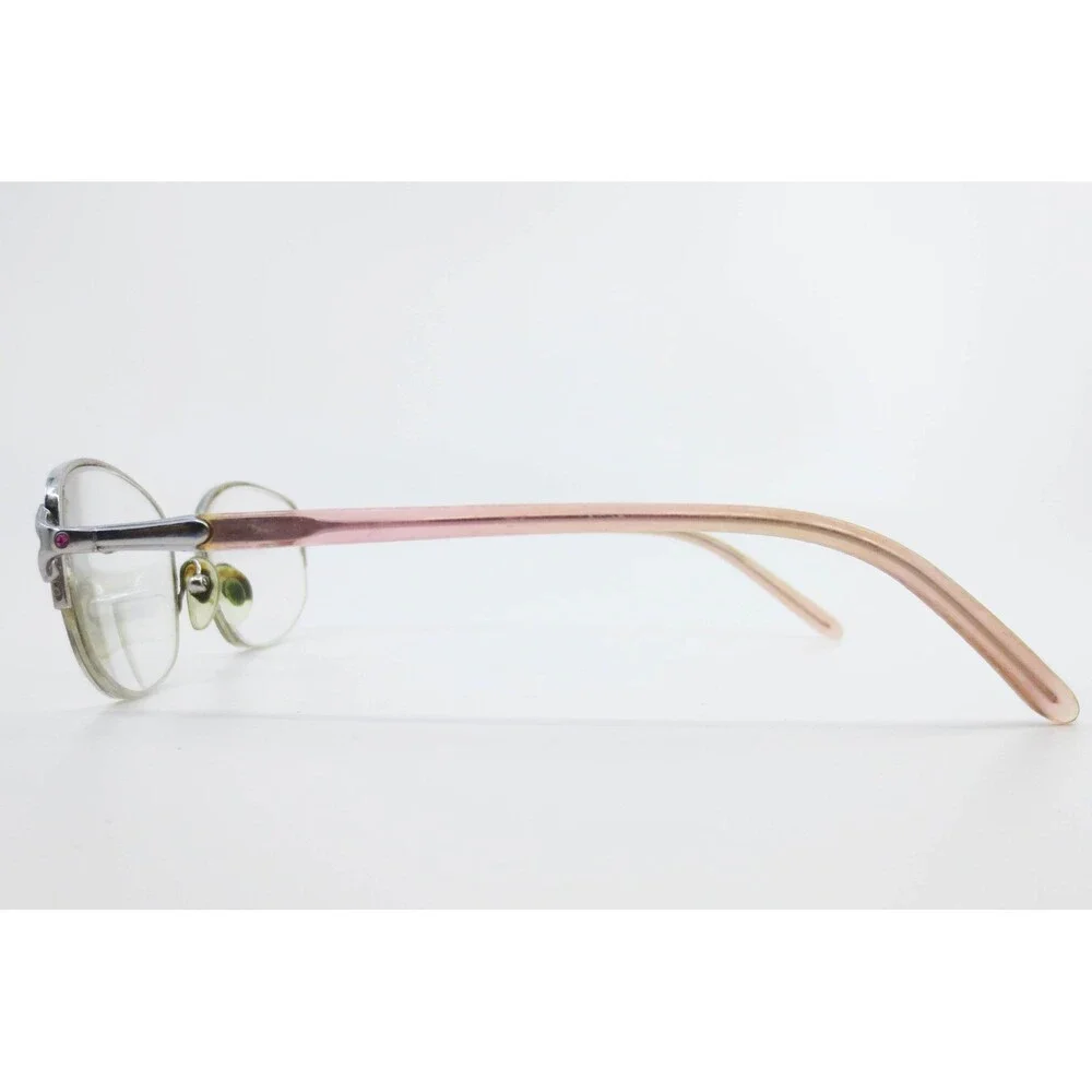 Sferoflex 2550-B 299 Silver Pink Oval Semi Rimless Eyeglass Frames 53-17-135